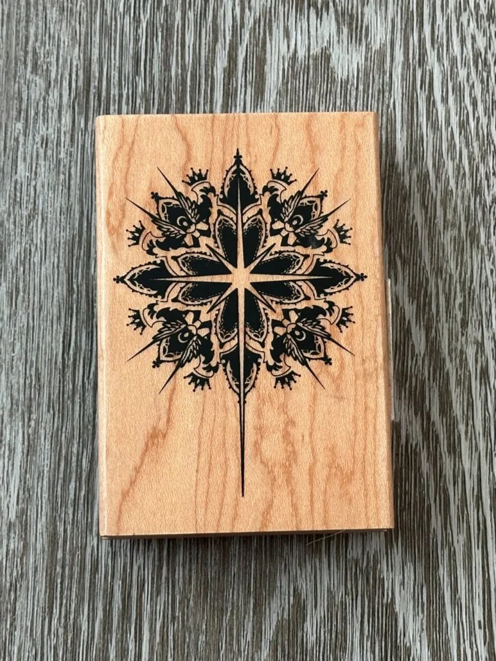 Inkadinkado Rubber Stamp Wood Base Snowflake Star Scrapbooking Card Making